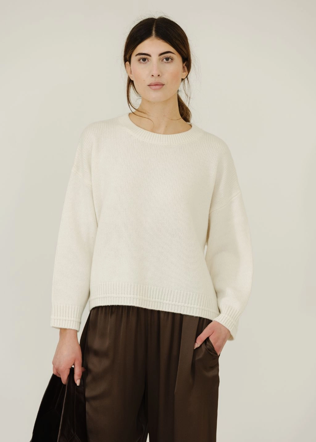 MultiPocketDesign Sablyn Alston Boyfriend Crewneck in Gardenia