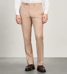 Sleek Design Slim Fit Blush Solid Suit Pants