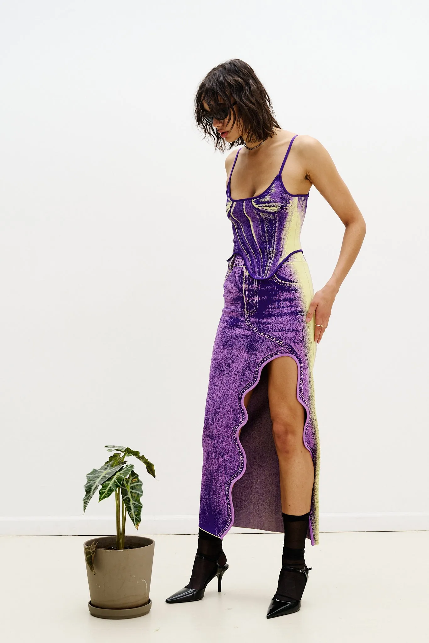 MILA DENIM PRINT TANK TOP HypoallergenicFibers Cool Weather