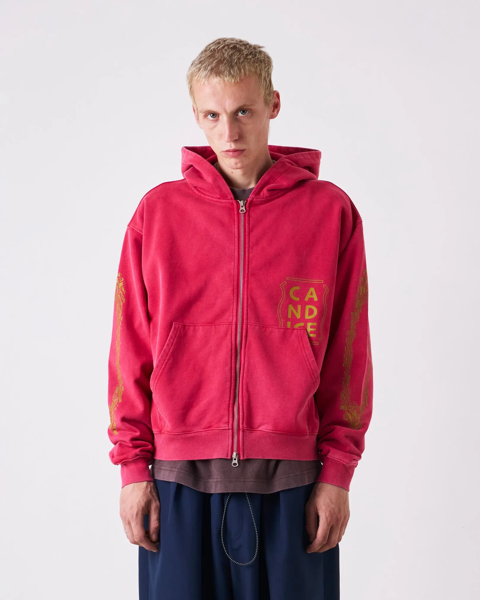 Simple Look All Day Wear Harlequin Zip Hoodie