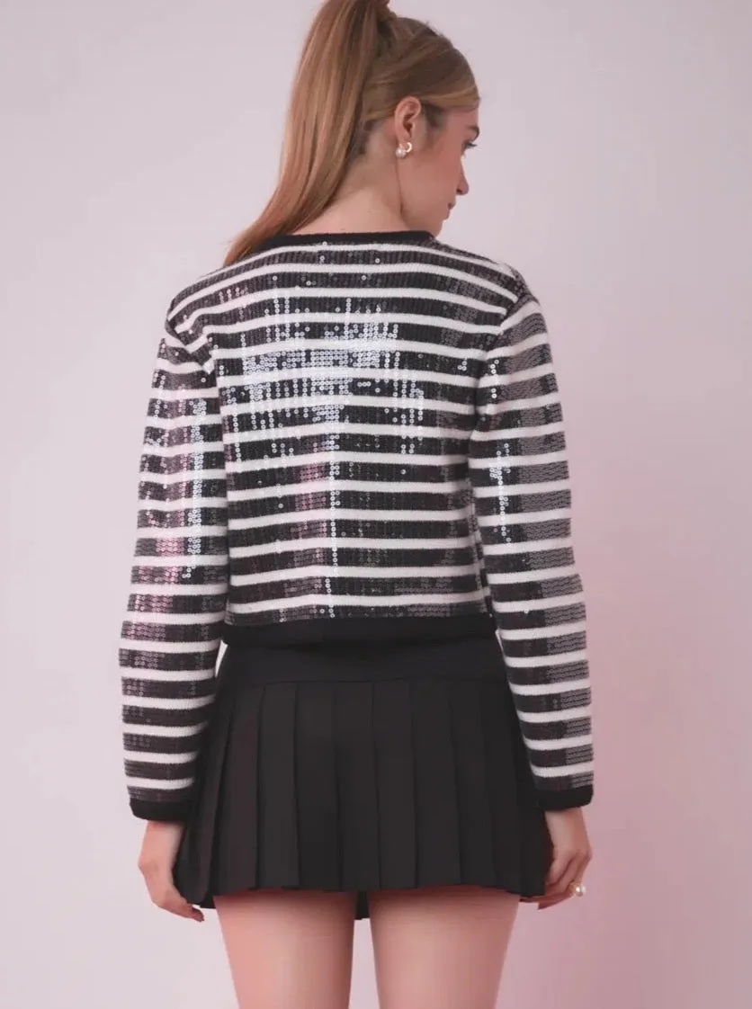 Sequin Knit Cardigan Quick drying material