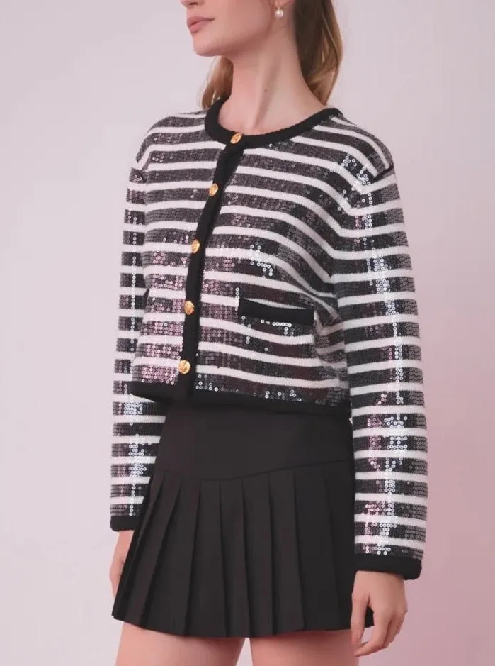 Sequin Knit Cardigan Ethical Production Knitwear Everyday Comfort Wear