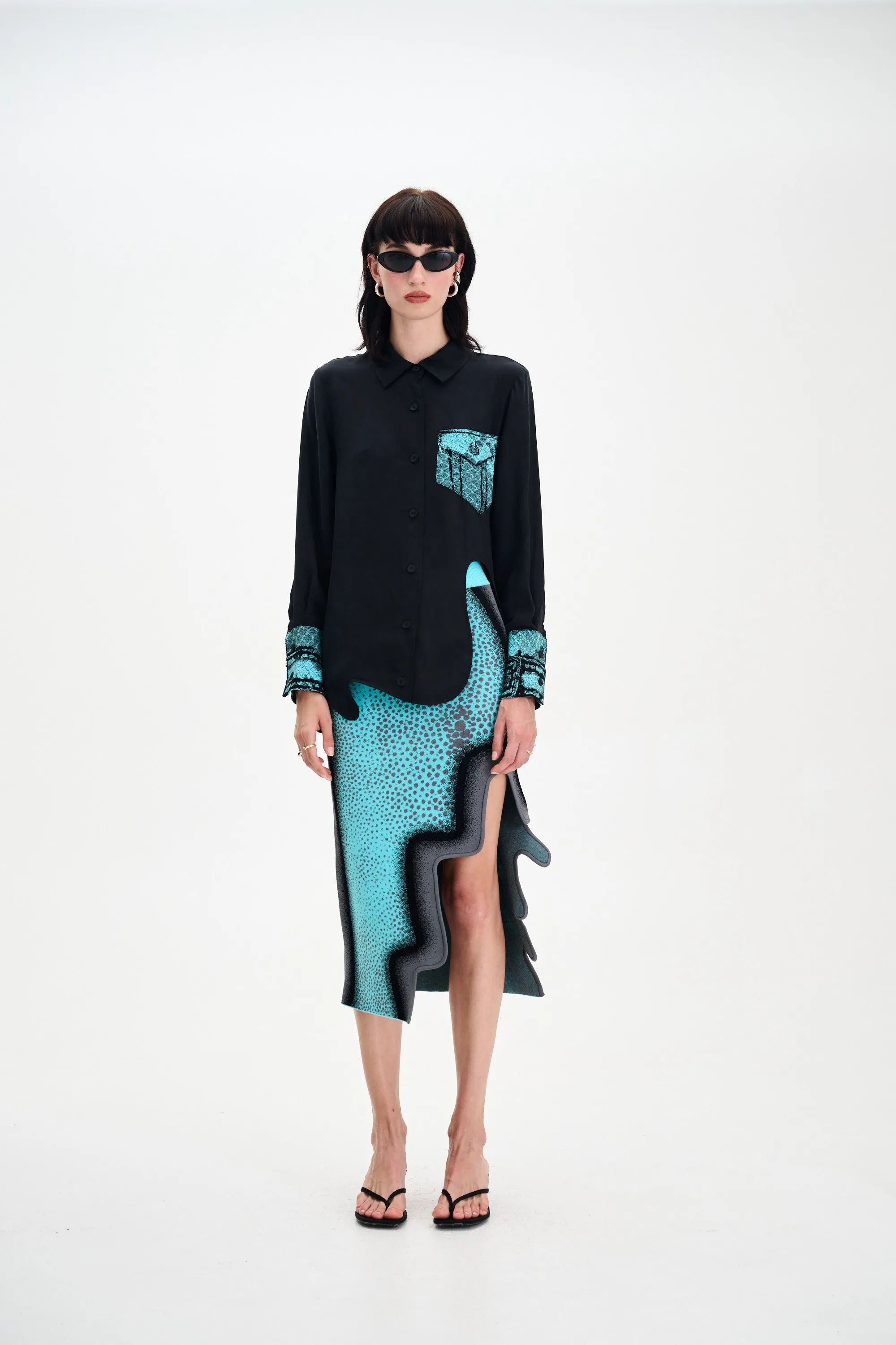 SEVERUS MIXED MEDIA OVERSIZED SHIRT Light Reflective Printing