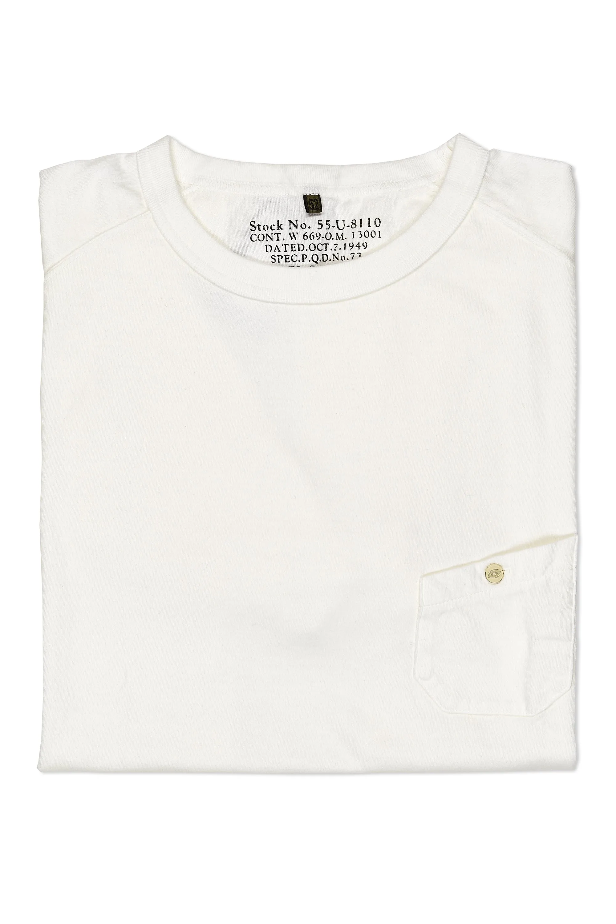 Nigel Cabourn Off White 5.6oz Basic Cotton T-shirt Reinforced Elasticity Vibrant color