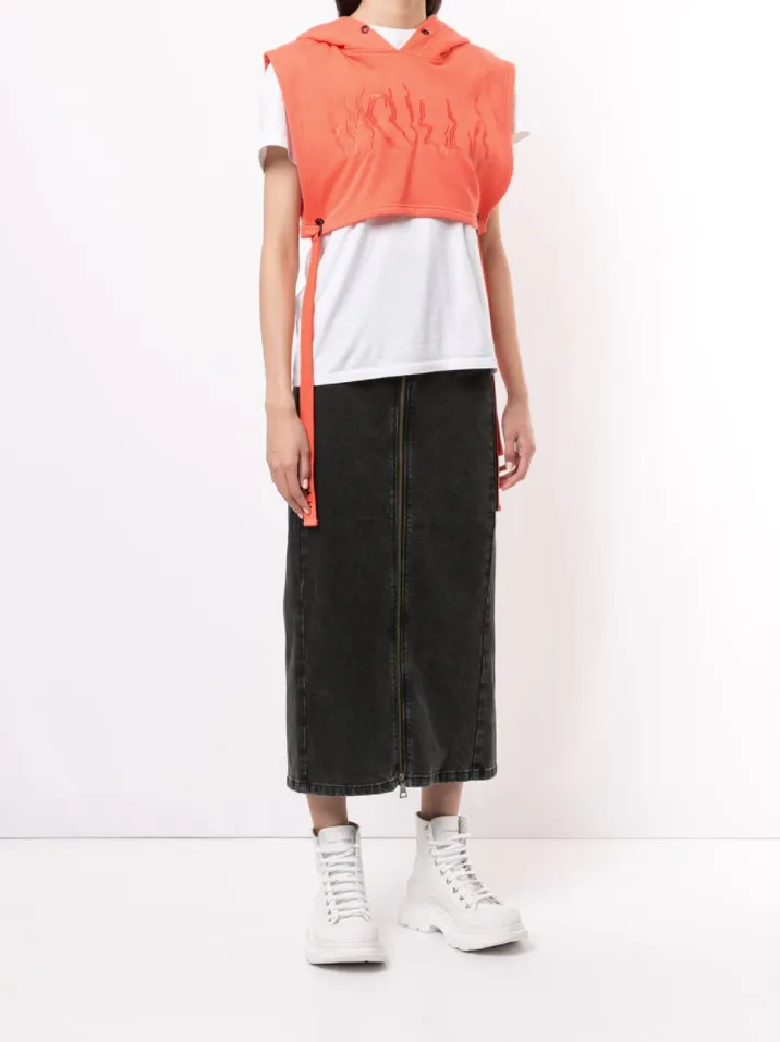 SIGNATURE CROP HOODIE NEON CORAL City Streets Active Mode