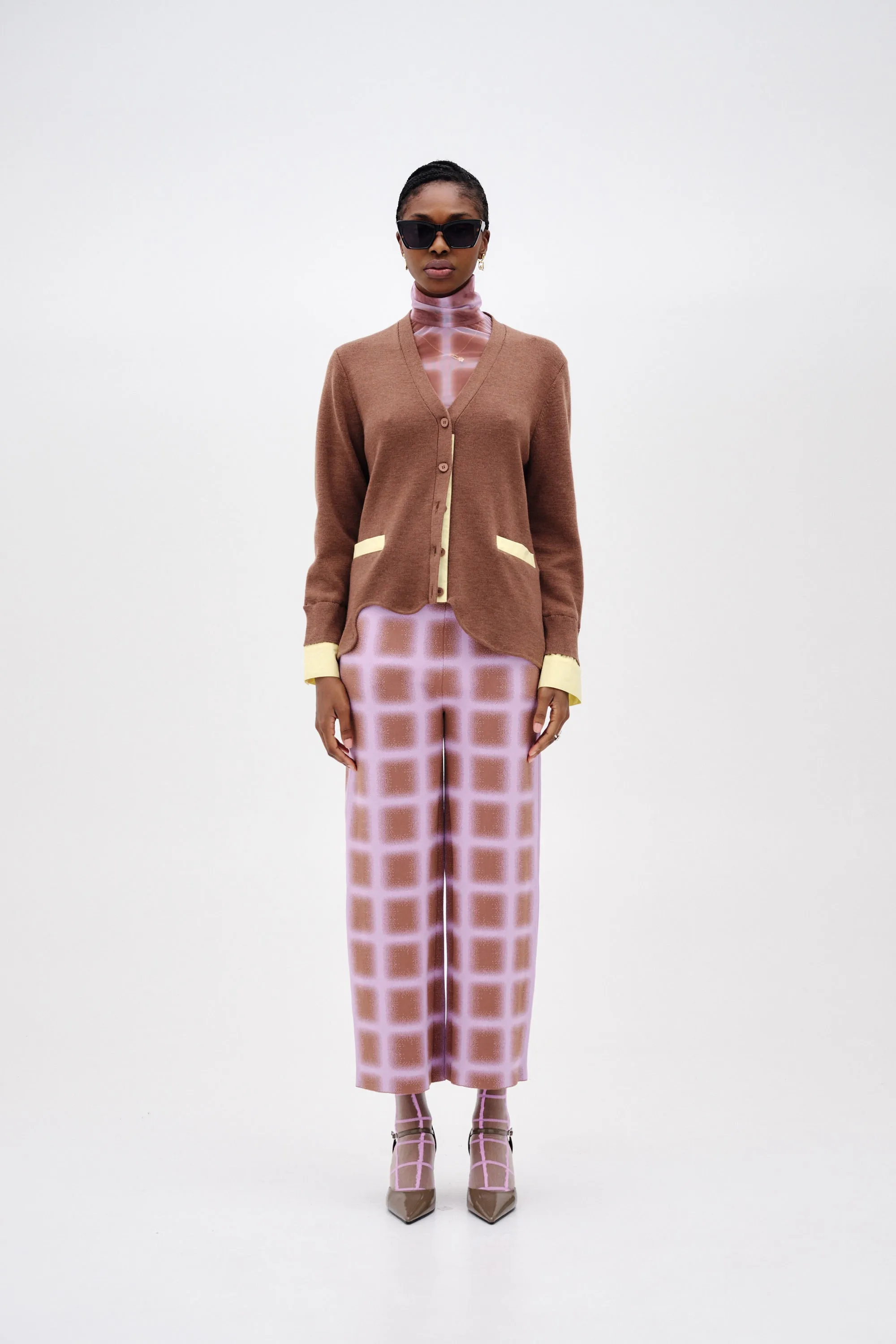 Casual Fit LILO COLOR BLOCKED MERINO WOOL CARDIGAN