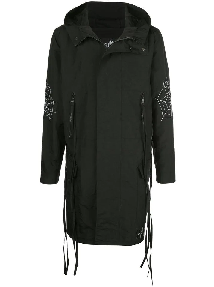 SING LONG JACKET BLACK Puffer Design Adjustable Hood Feature
