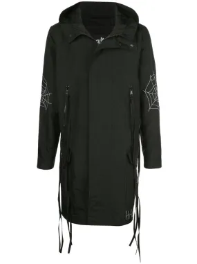 SING LONG JACKET BLACK Puffer Design Adjustable Hood Feature