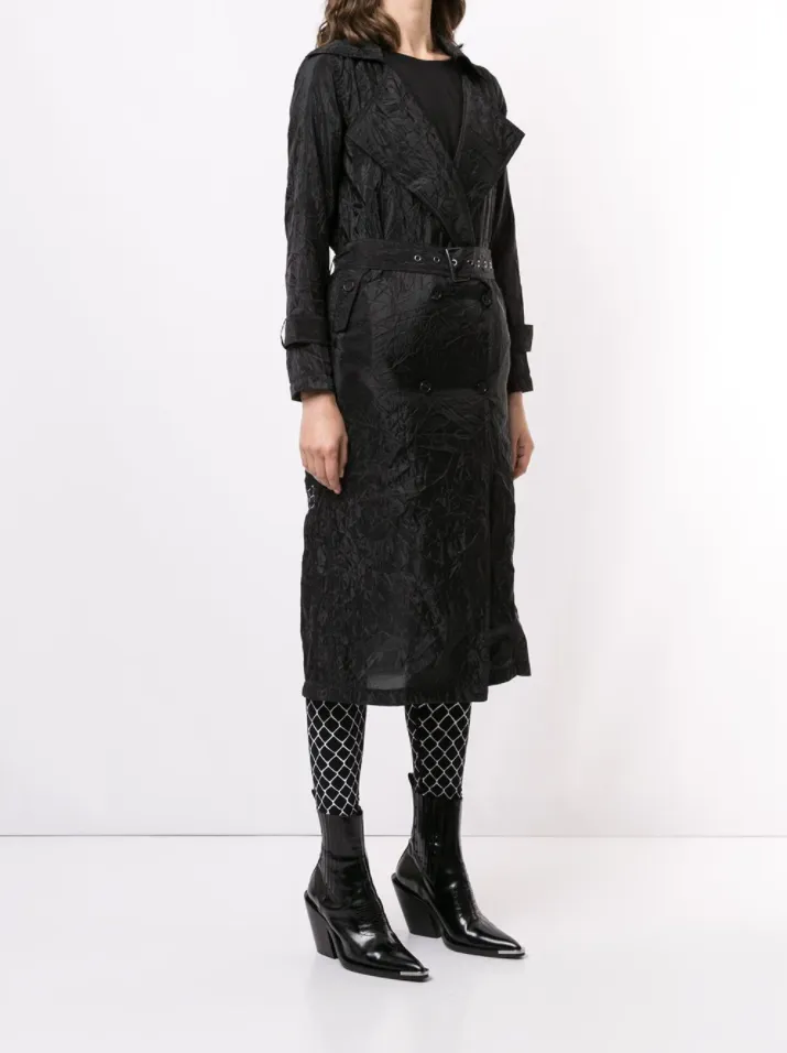 SING TRENCH COAT BLACK Taped Seam Waterproofing Adjustable Cuff