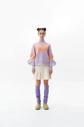 Reinforced Buttonholes Wind Resistant Fabric SINOPE "SPRAY PAINTED" MOCKNECK WITH WAVY SLEEVES