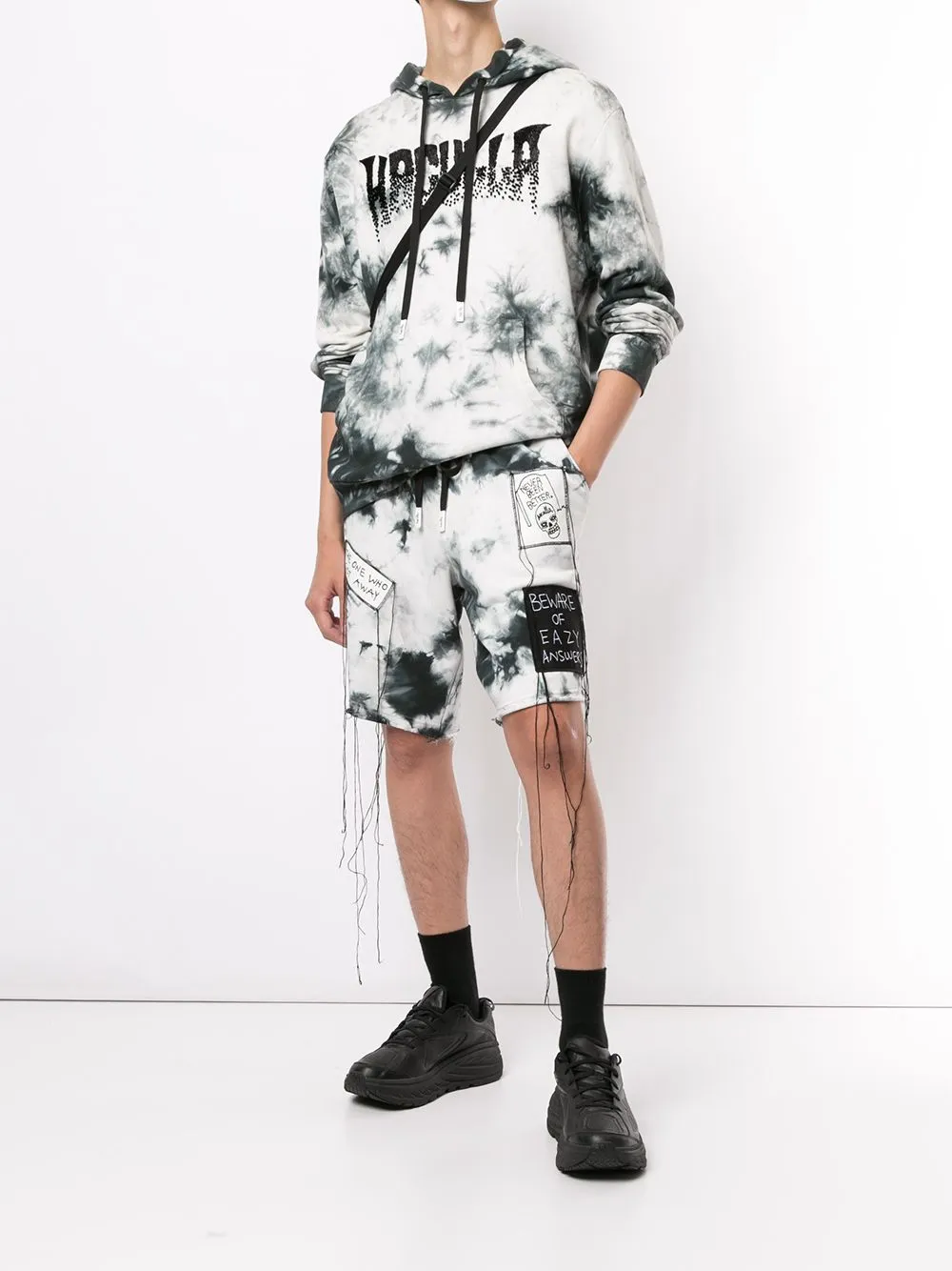 Chill Wear SKULL MYSTERY HOODIE OFF WHITE TIE DYE