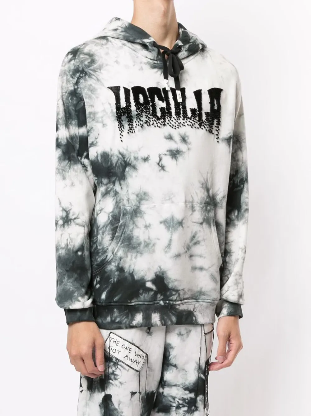 SKULL MYSTERY HOODIE OFF WHITE TIE DYE Bright Colors Floral Motif