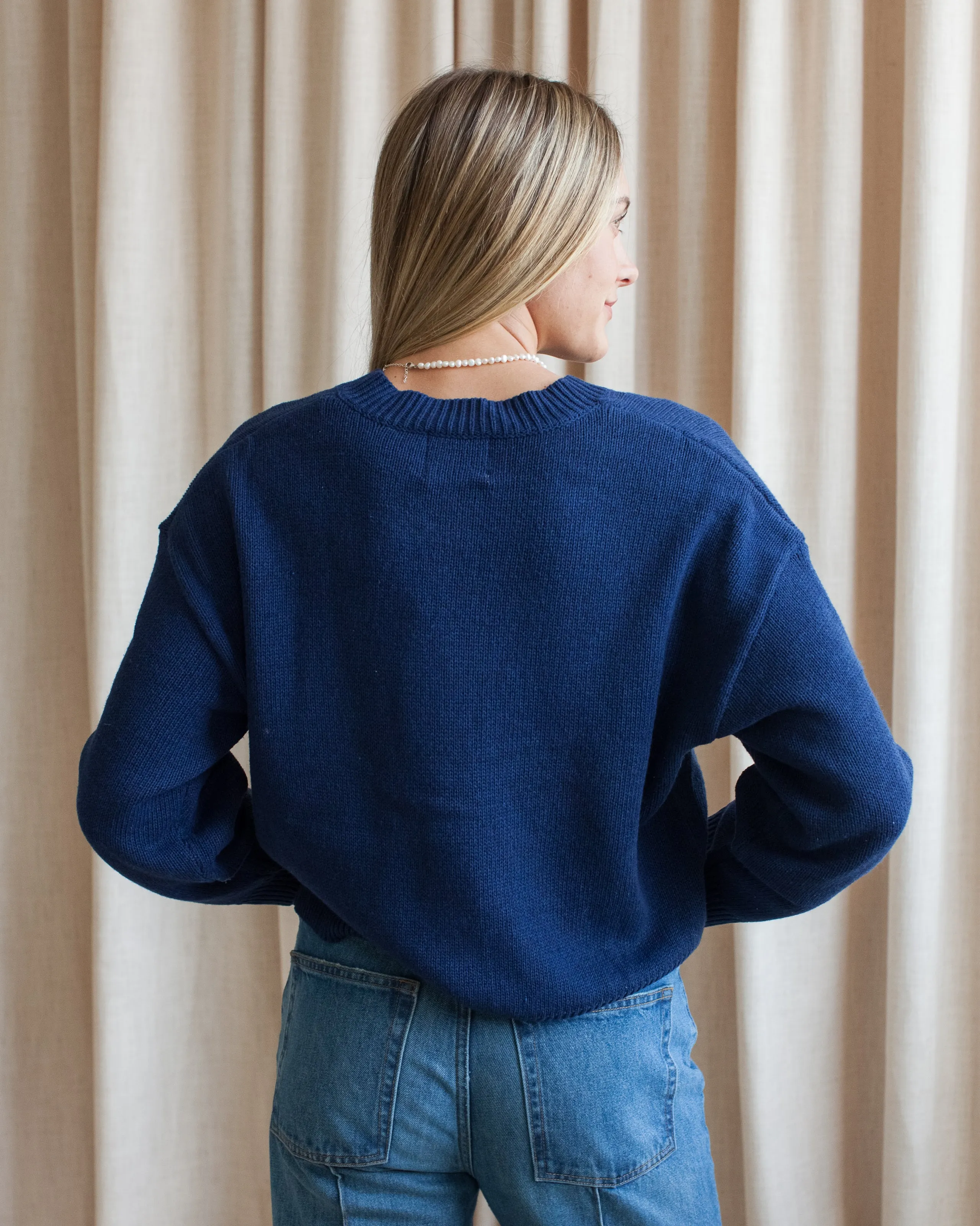Cozy Knit Piece Ophelia Cardigan- Navy