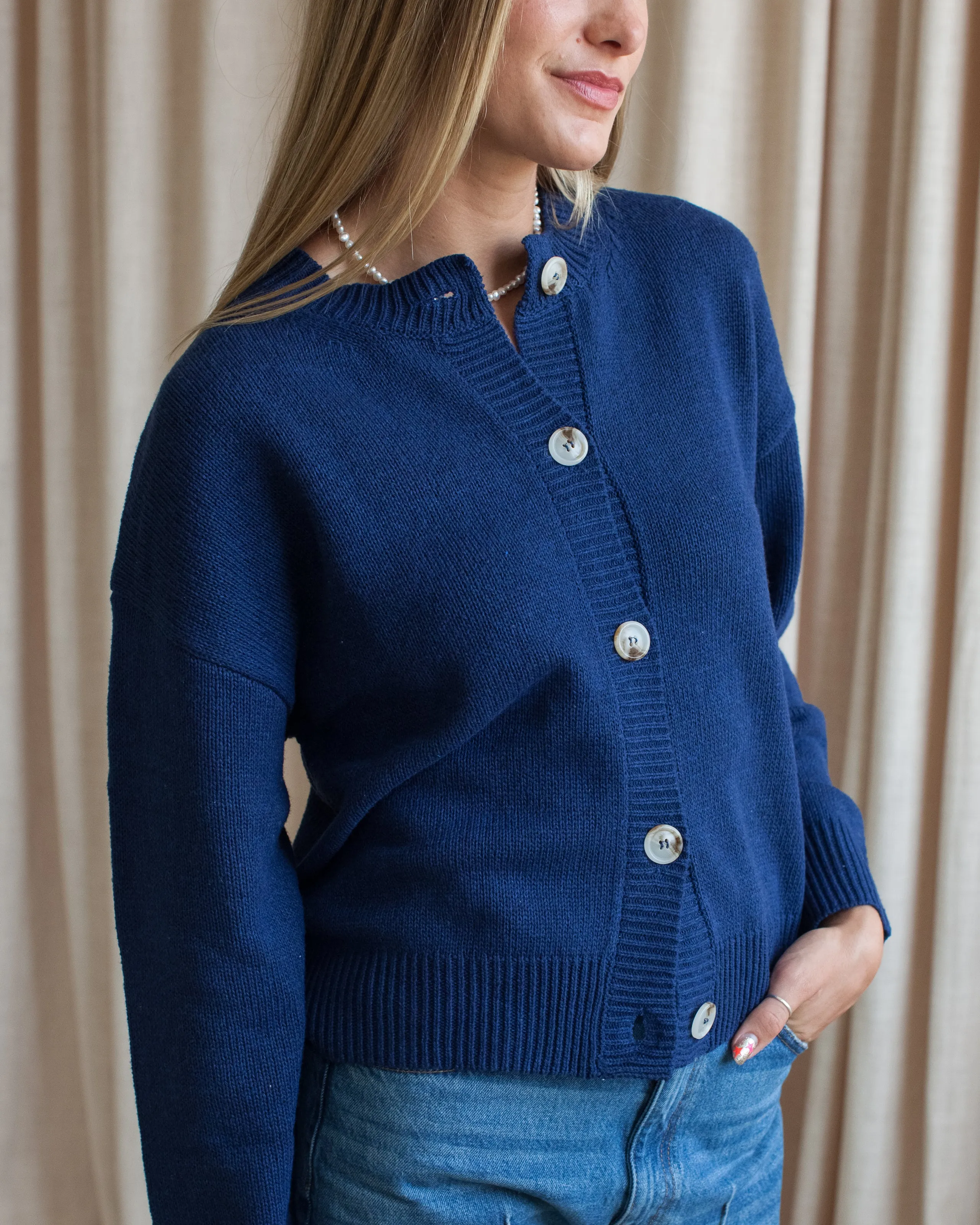Moisture Wicking Fibers Ophelia Cardigan- Navy