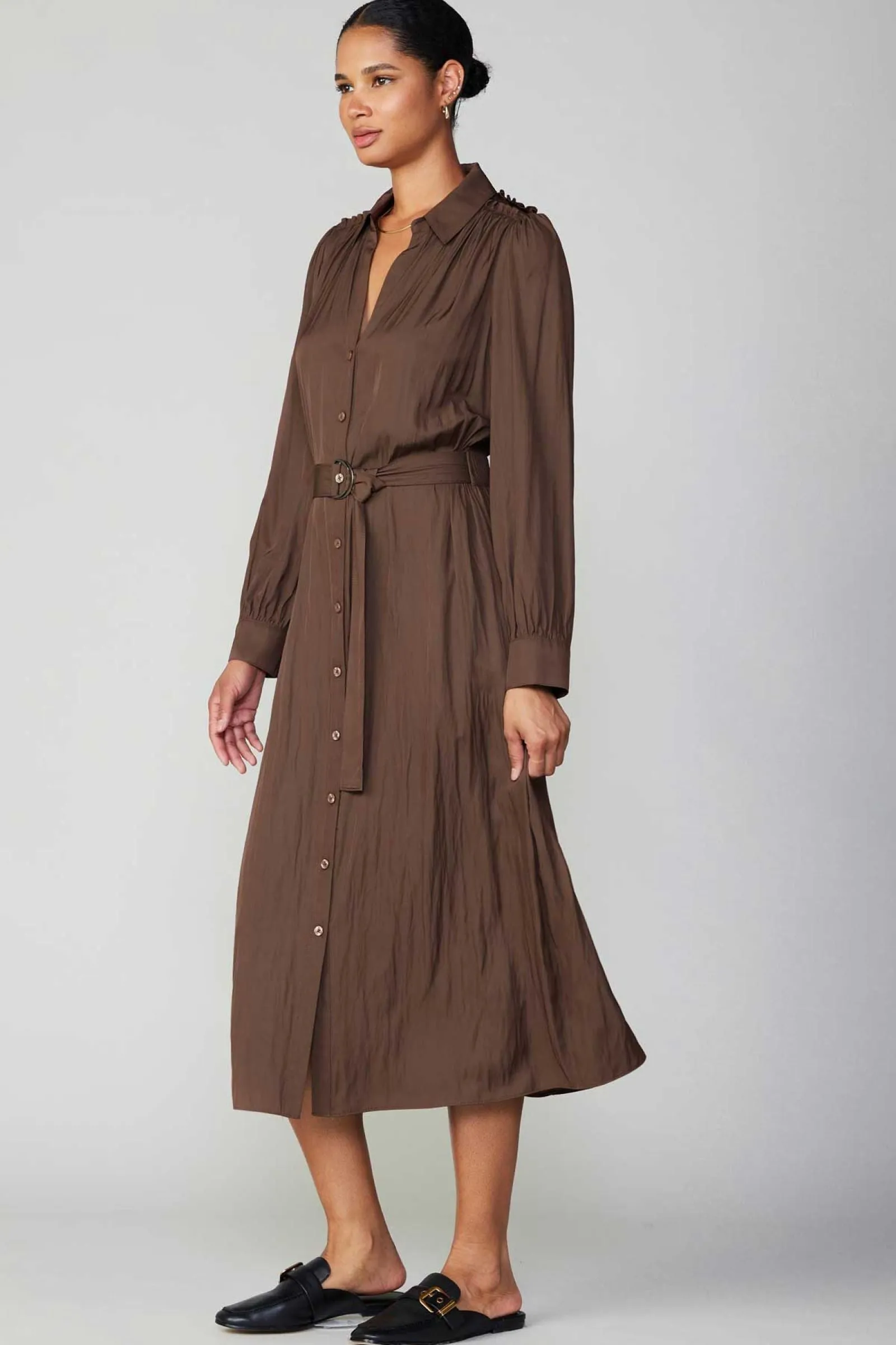 Lightweight-Structure Feminine Touch Leah Chocolate Dress