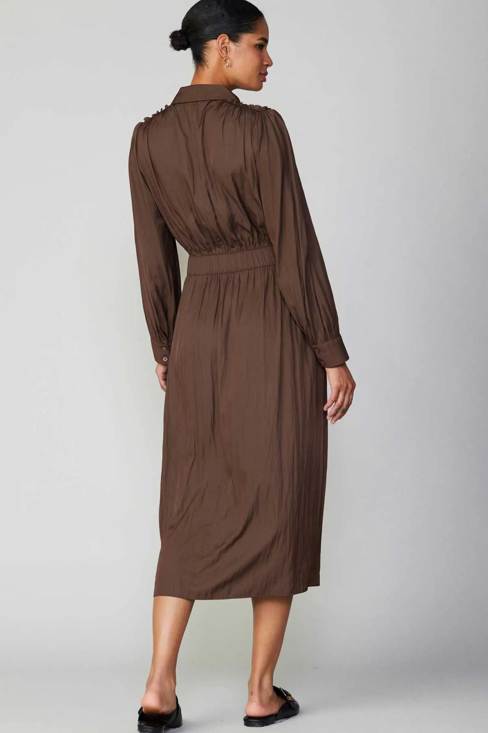 Leah Chocolate Dress Fashionable Cut
