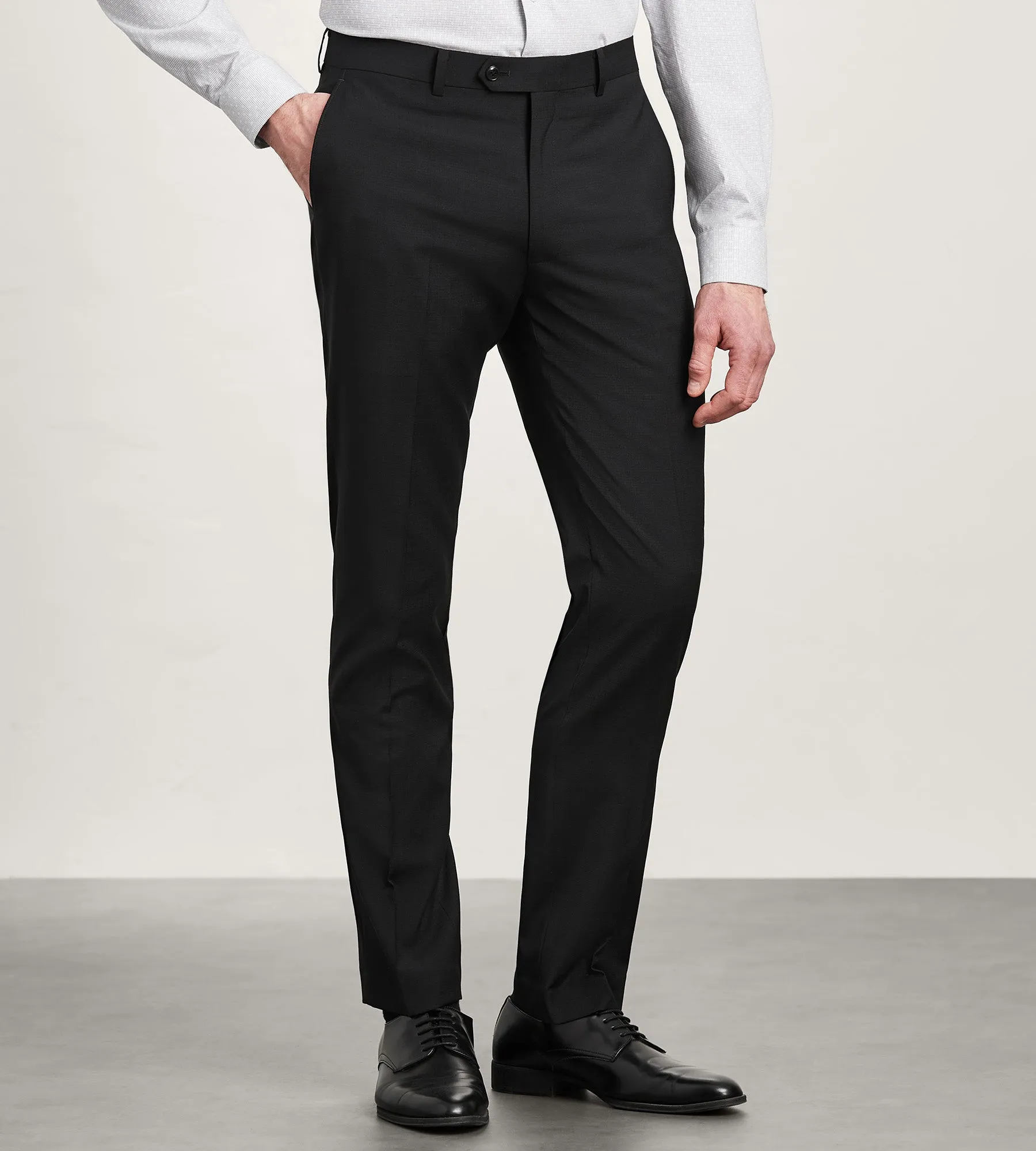 Easy Motion Slim Fit Black Neat Suit Pants