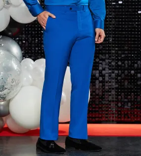 Comfortable Layers Slim Fit Bright Blue Solid Suit Pants