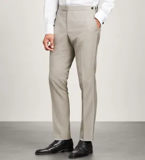Relaxed Fit Slim Fit Tan Solid Tuxedo Pants