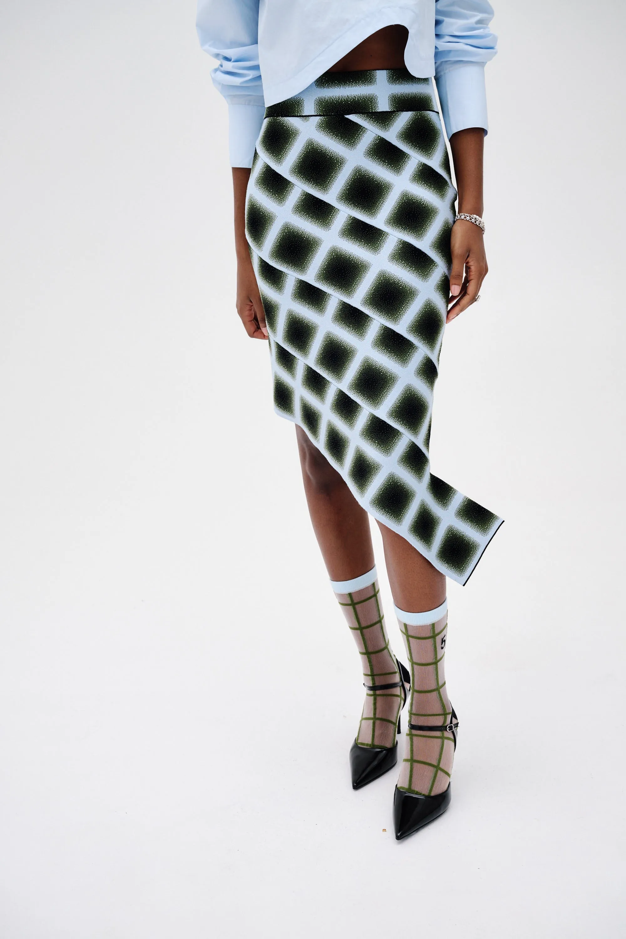 Street Comfort Moisture Wicking Technology ELLIE MIDI PLAID SKIRT