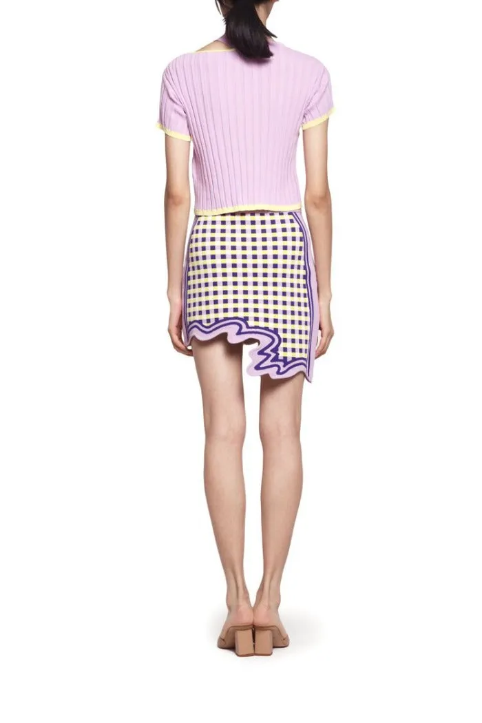 Nova Wavy Border Mini Skirt Snag Proof Fabric Street Inspired