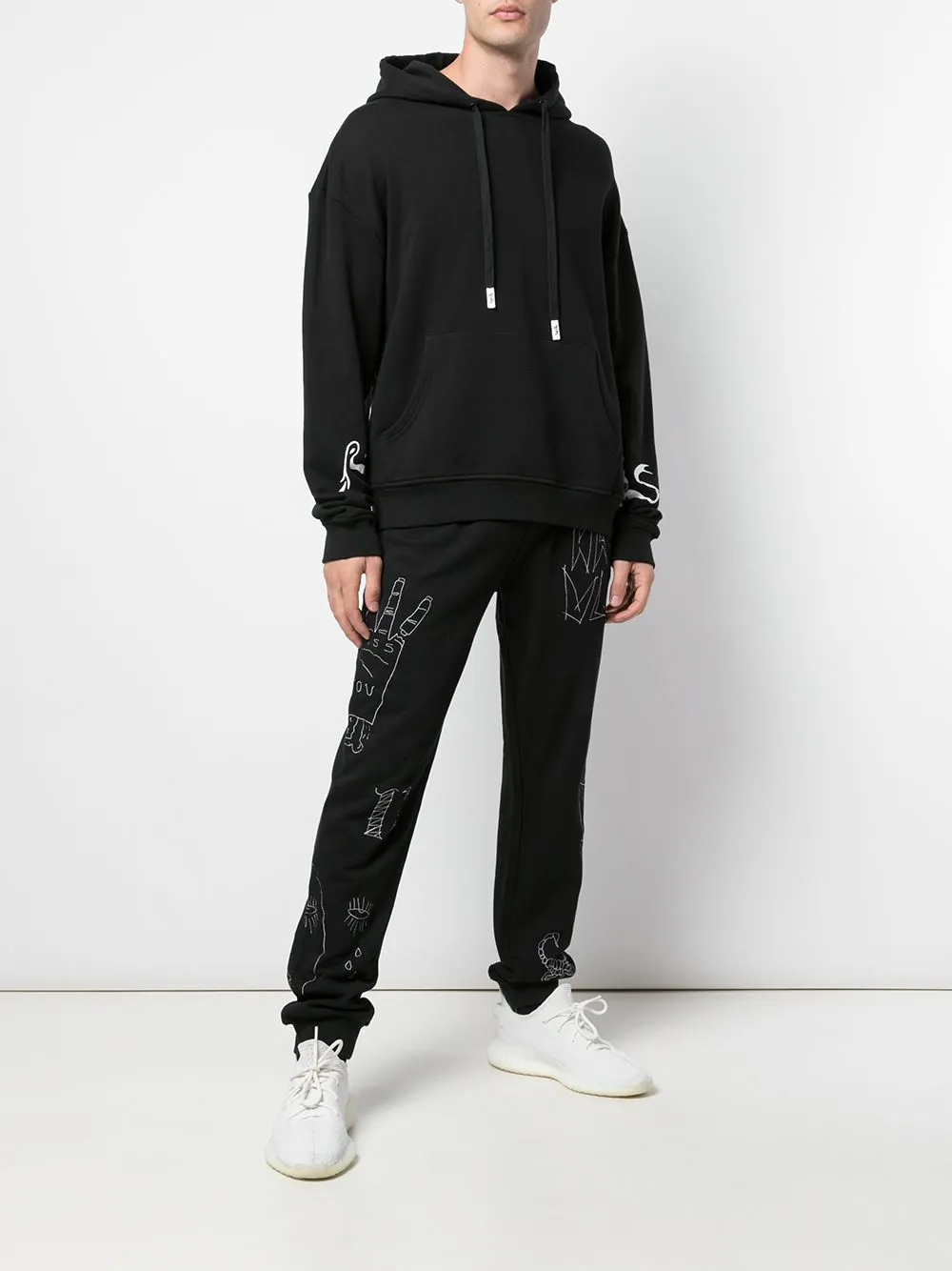 SNAKE DROP SHOULDER HOODIE BLACK Top Rated
