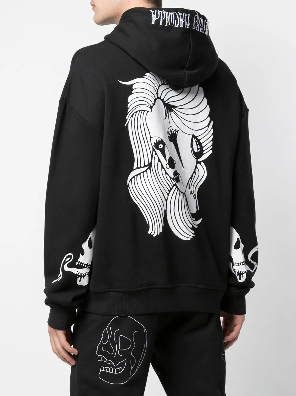 Casual Style Wear SNAKE DROP SHOULDER HOODIE BLACK