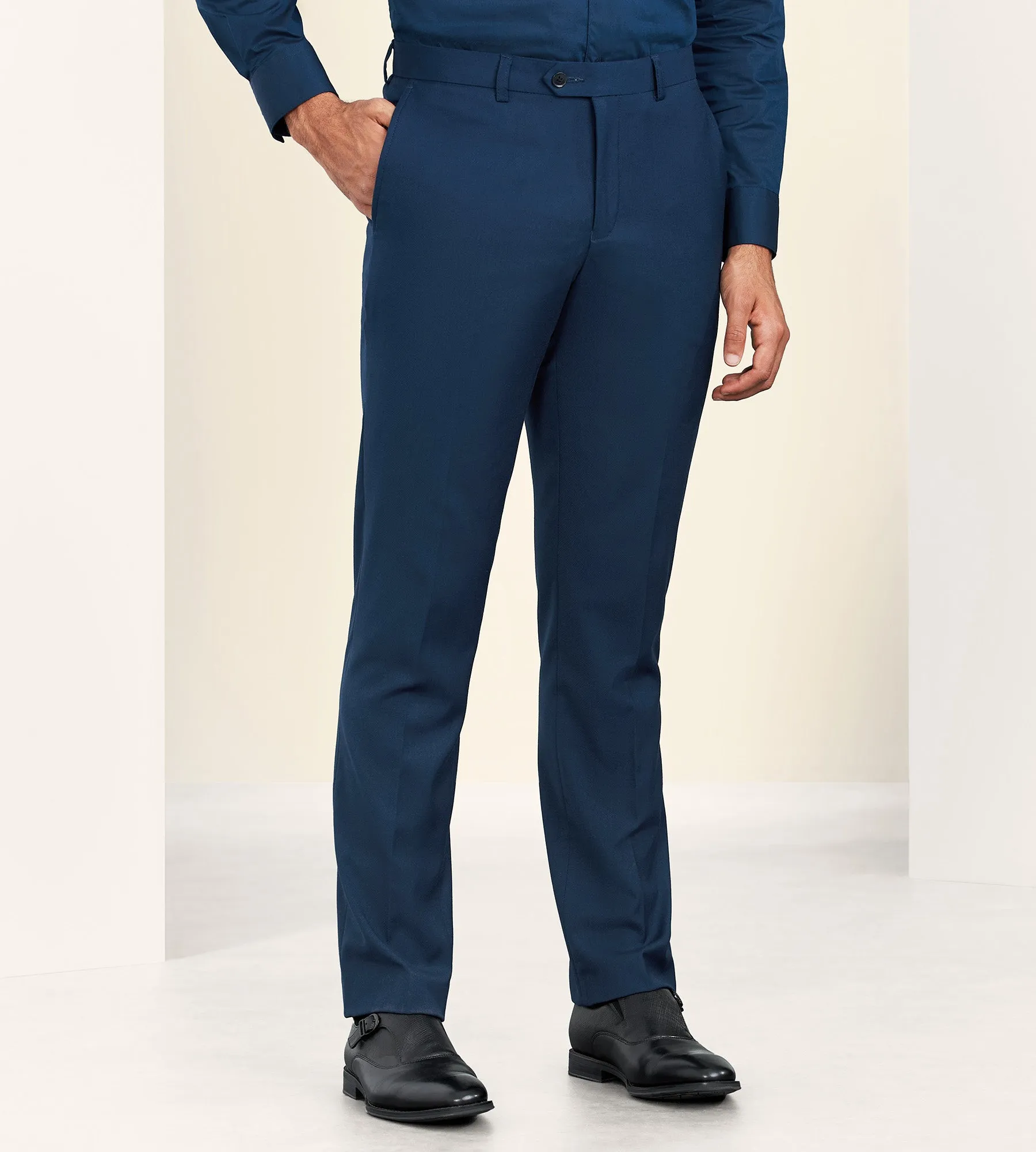 Compression Fit Stylish Appearance Modern Fit Solid Suit Pants