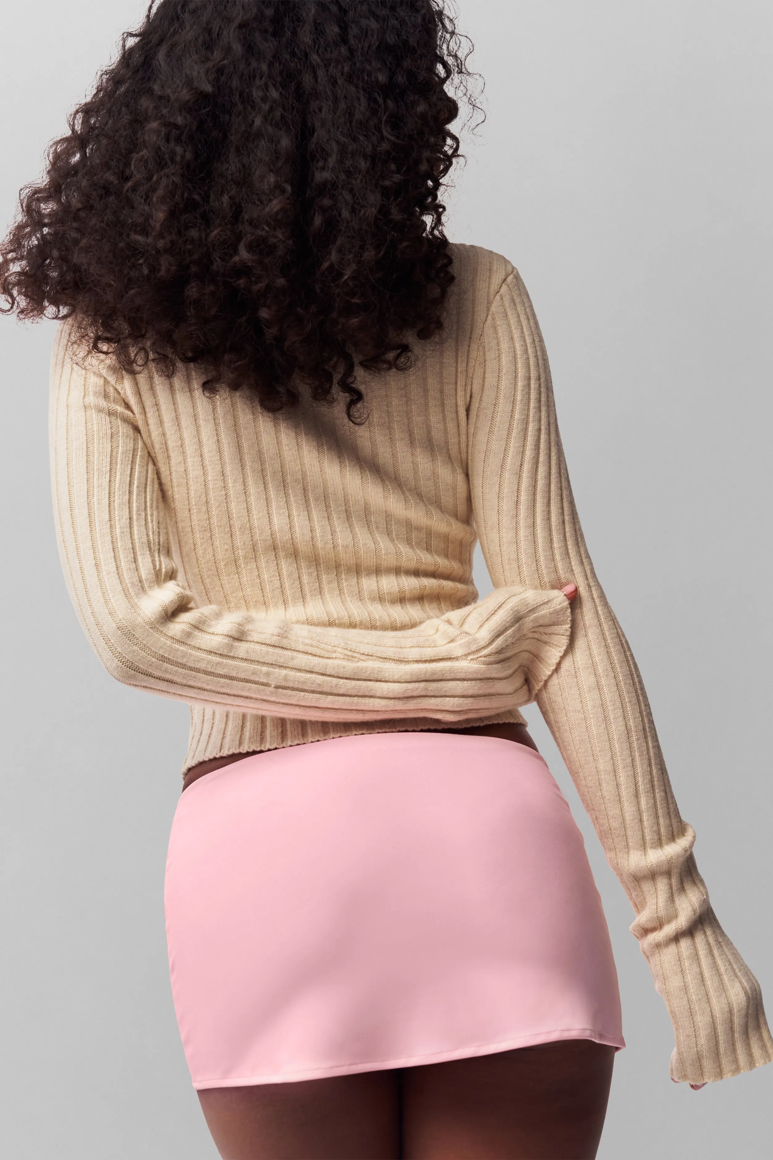 Mid Rise Micro Mini Stretch Skirt