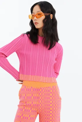 JAN ECO CROPPED LONG SLEEVE TOP YarnDyed Stripes