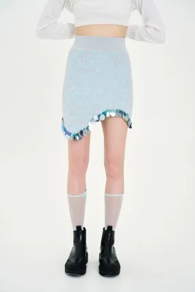 ARBOR WAVY MINI SKIRT WITH SEQUINS Light Fit Reversible design