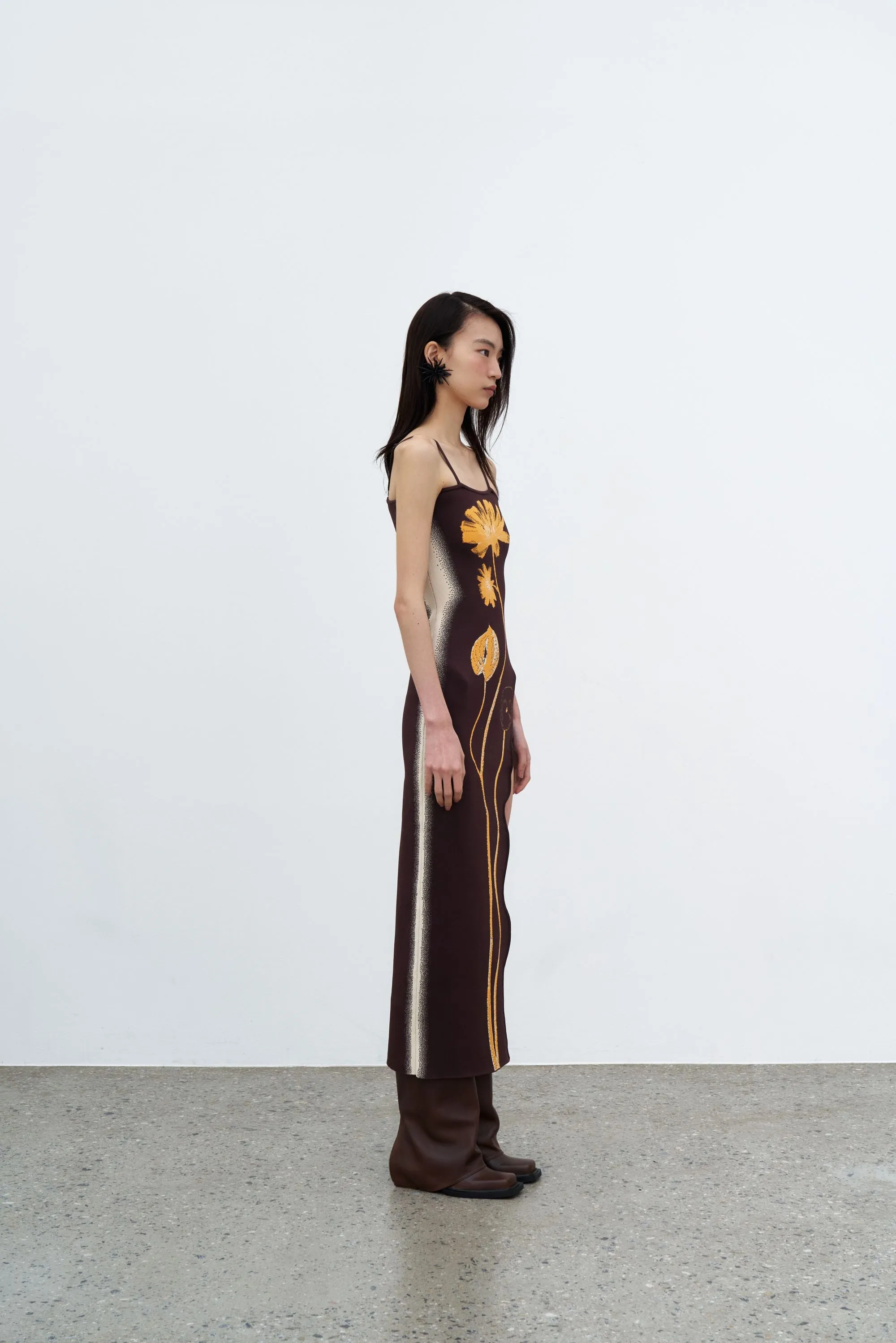 Skirt Flare IRIS FLOWER PRINT MAXI TANK DRESS