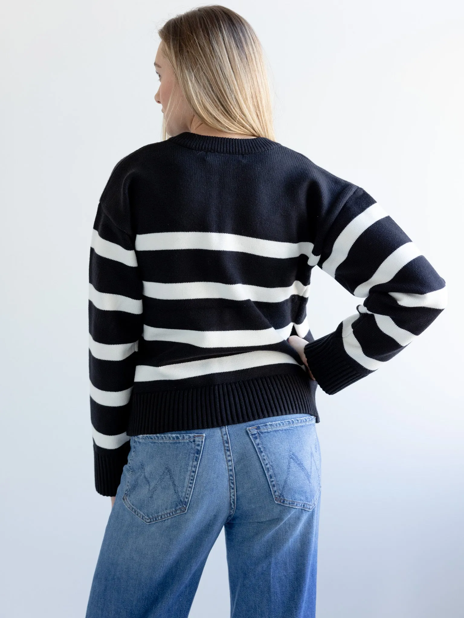 Cold Weather Fashion Stripe Zip Sweater
