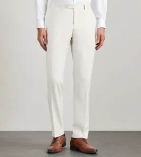 Fashionable Fit Modern Fit Off White Solid Suit Pants