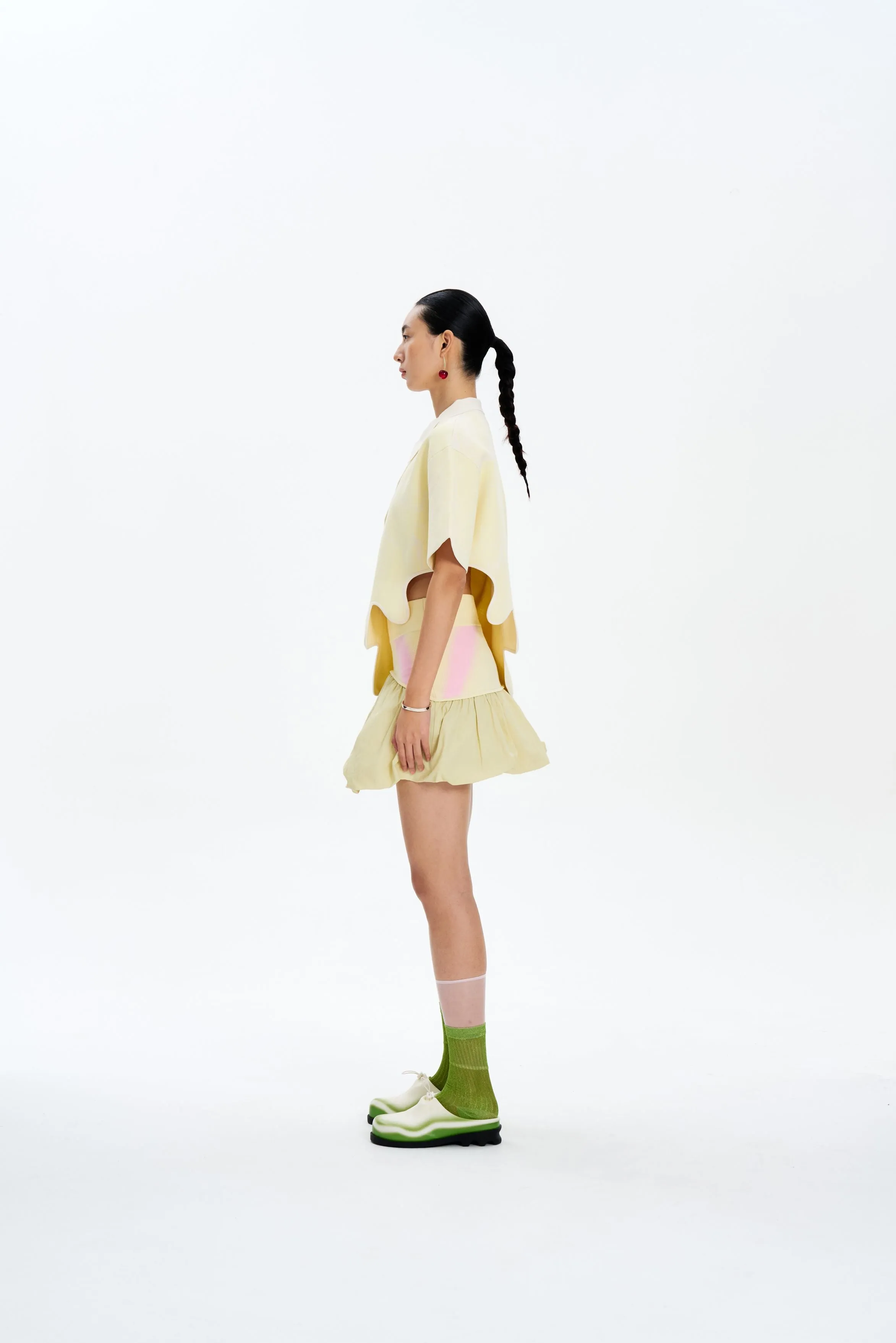 NAYA UV REACTIVE WAVY POLO Asymmetrical hem Trendy Sweater