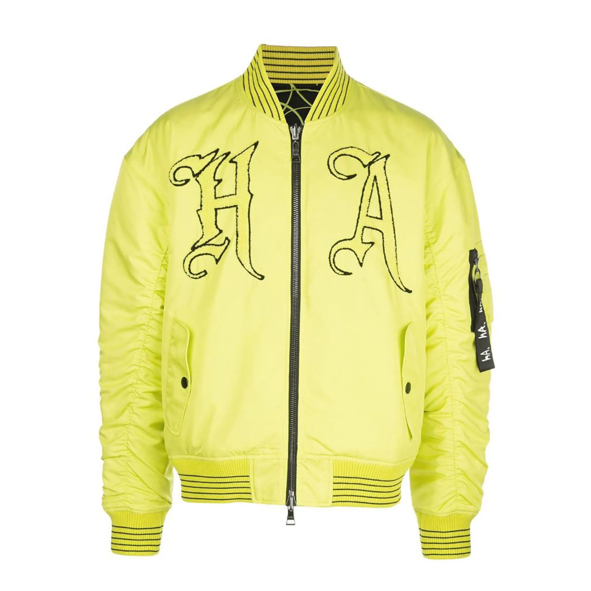 VENOM REVERSIBLE BOMBER JACKET BLACK/YELLOW Light Reflective Zippers RipResistant Reinforcement