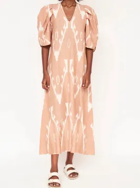 Mirth Cassis in Conch Ikat/ Flat Hem Polished Details