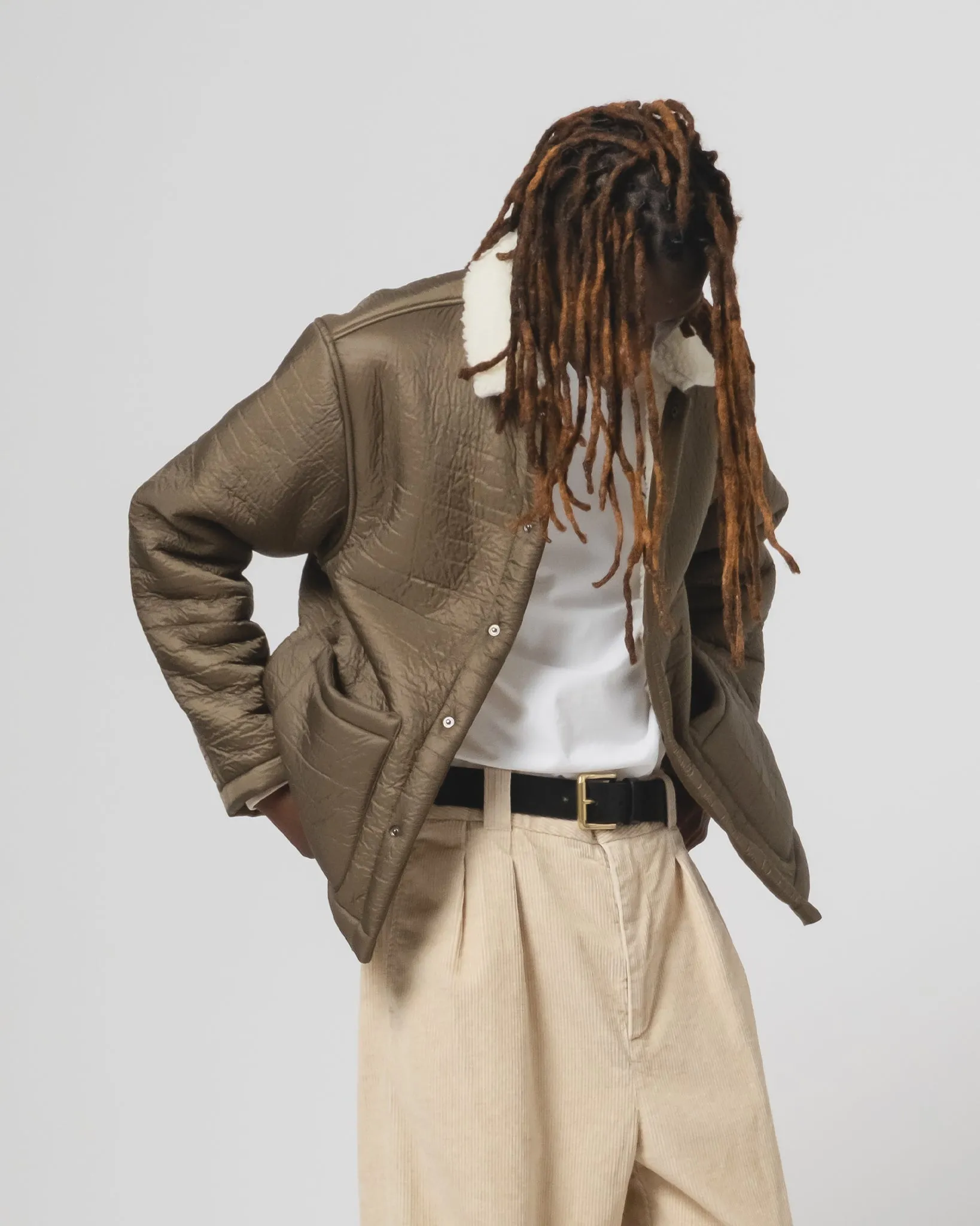 Sonora Jacket Piumino Nylon Fossil/Off White MagneticClosure Cold Season