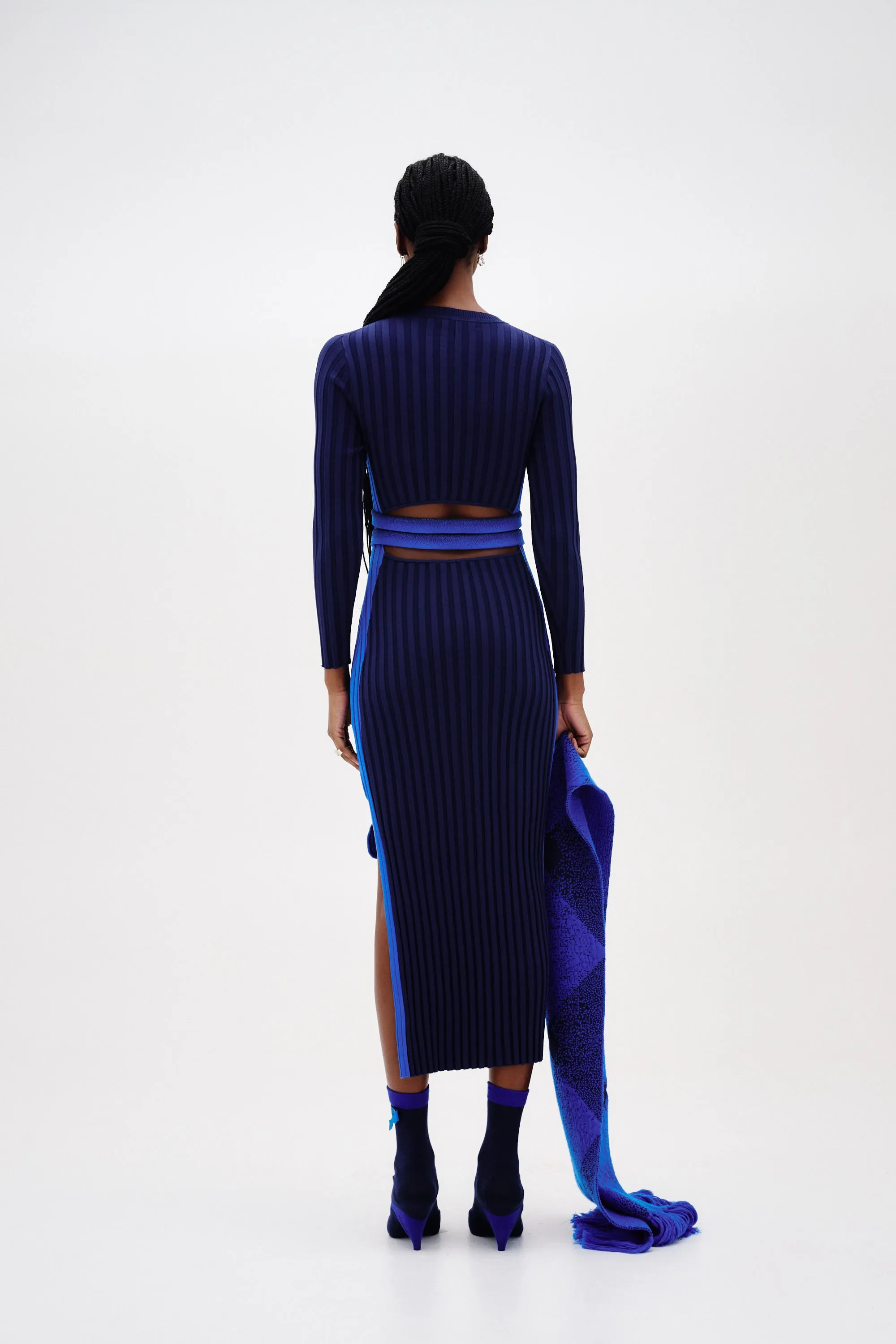 Dance Night ASTER PLEATED DRESS WITH WAVY SLIT