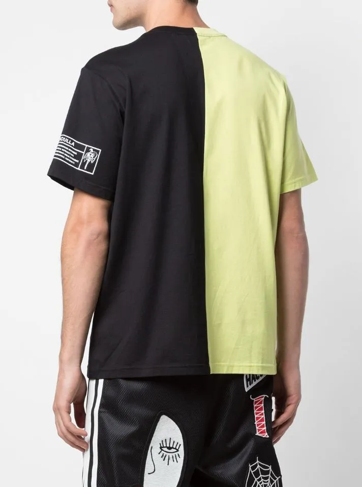 SPLIT IN HALF SIGNATURE EYES TEE BLACK/YELLOW Fade Resistant Print