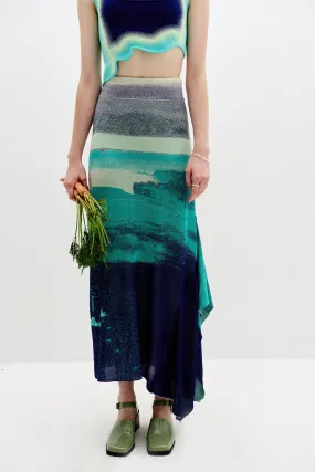 Low Maintenance HOYA LAKE PRINT MIDI SKIRT