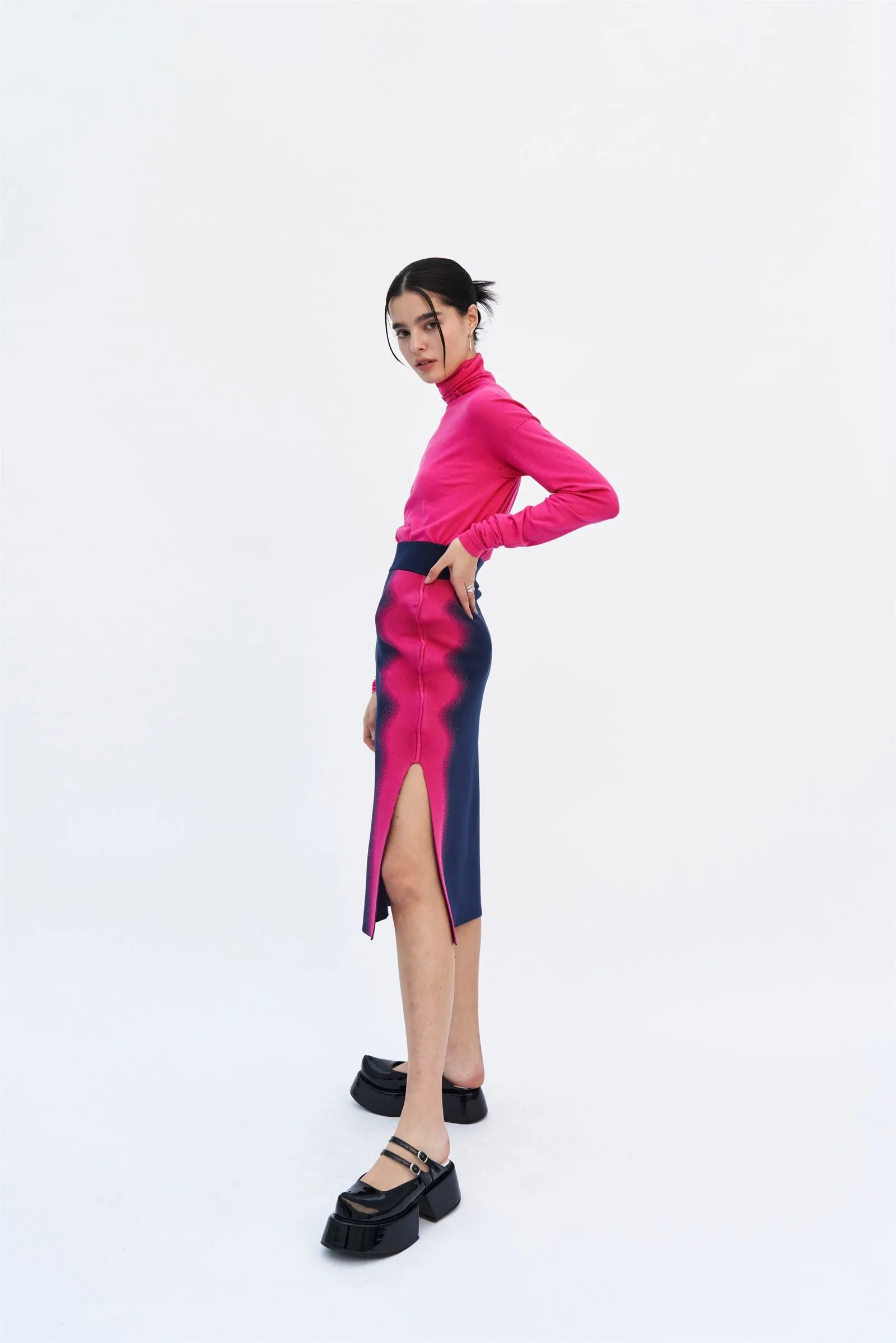 ELSA WAVY MIDI SKIRT SecureCargoPockets