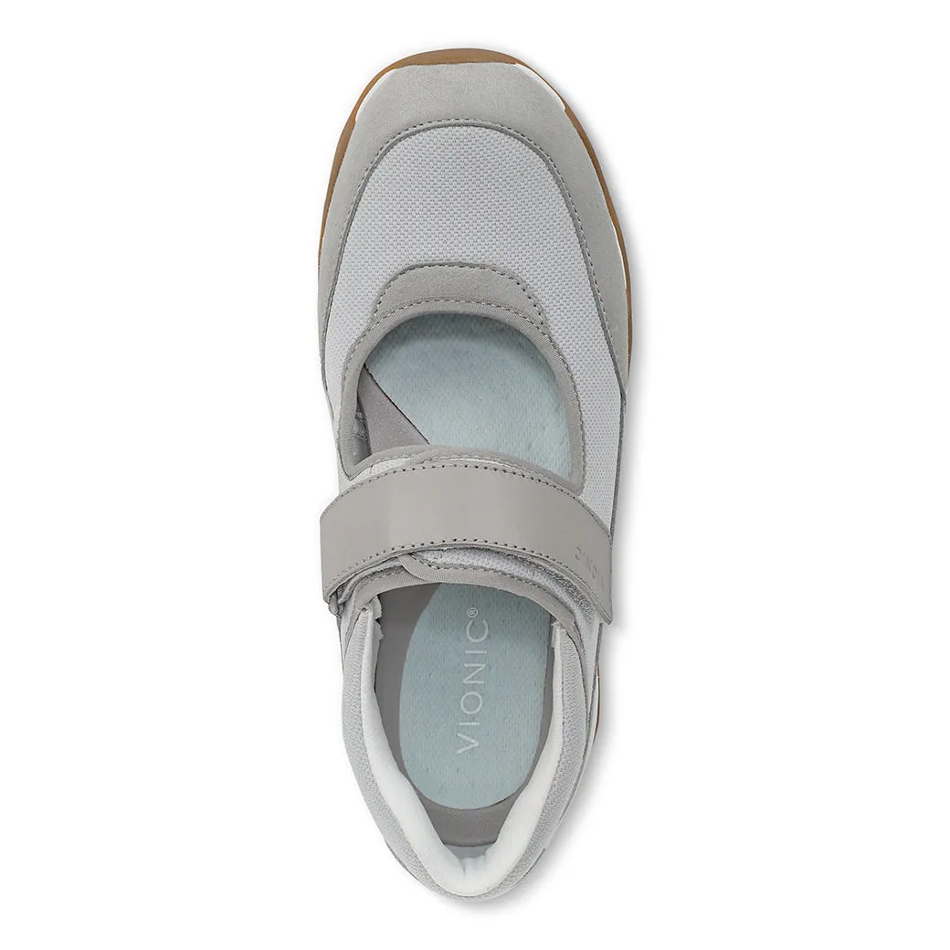 cushioned collar Womens Vionic Walk Slim Giselle in Vapor Grey/Silver