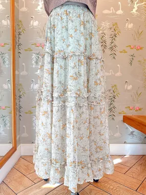 Pleated design Addie Tiered Midi Skirt