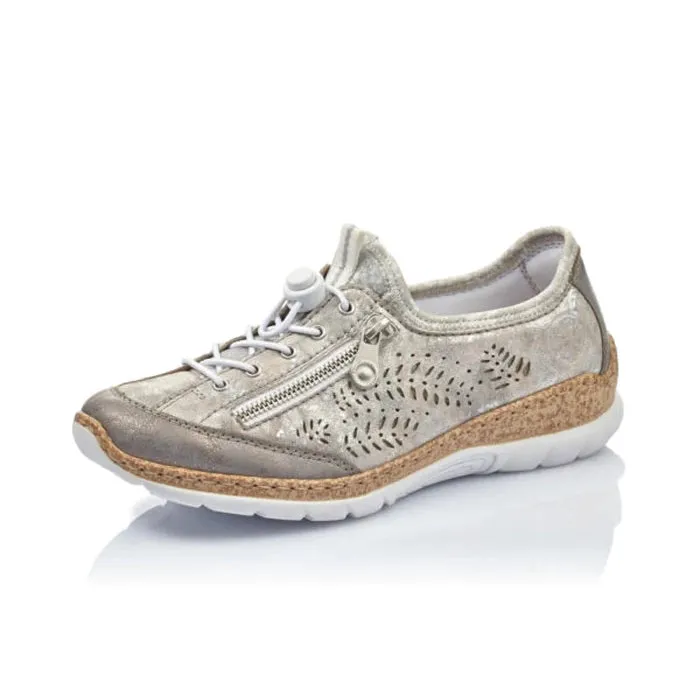 Womens Rieker Nikita K6 in Grey/Rose Desert Step Running Inspired