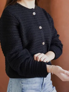 Relaxed Fit Cooper Pocket Cardigan - Black