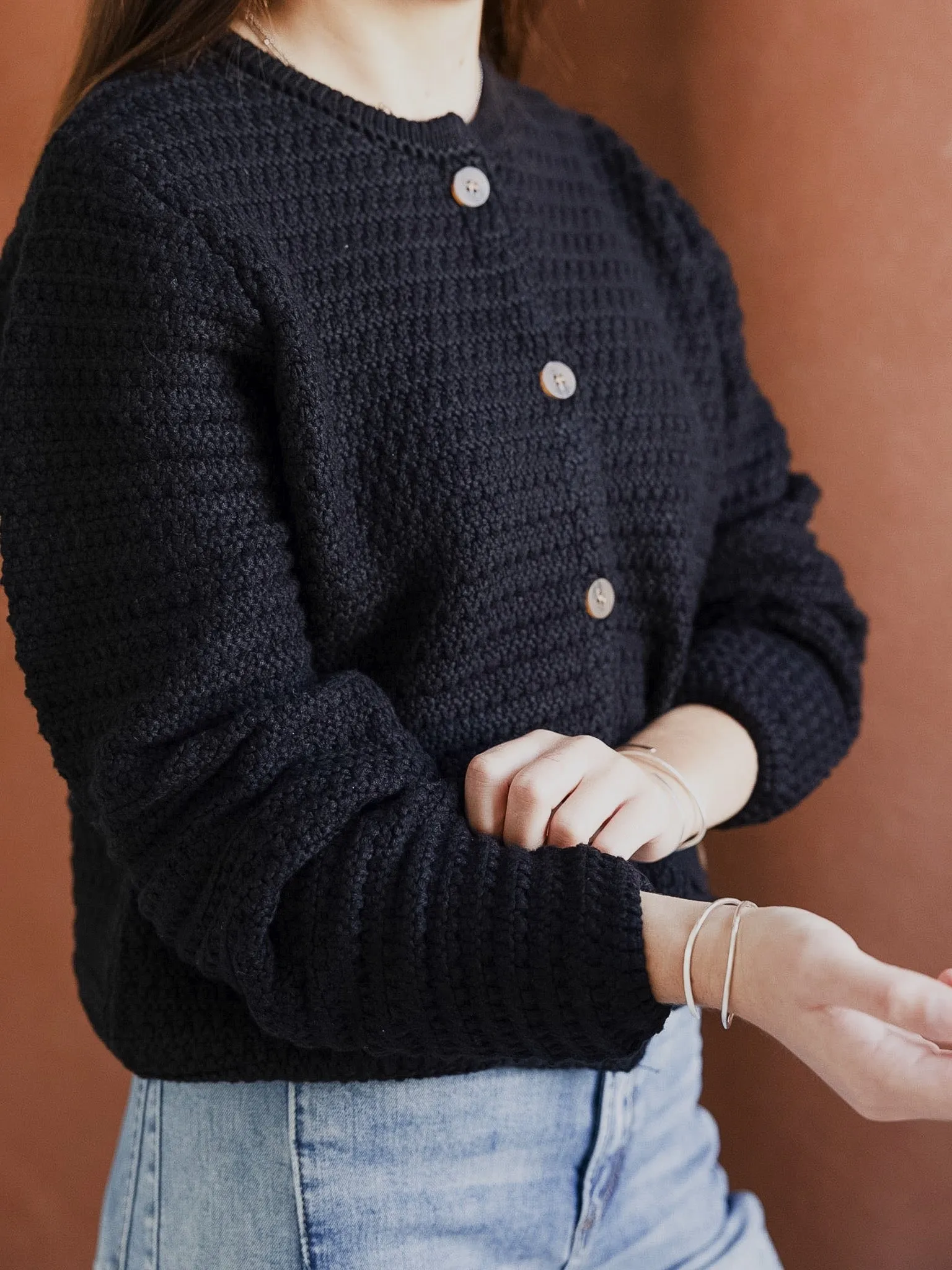 Relaxed Fit Cooper Pocket Cardigan - Black