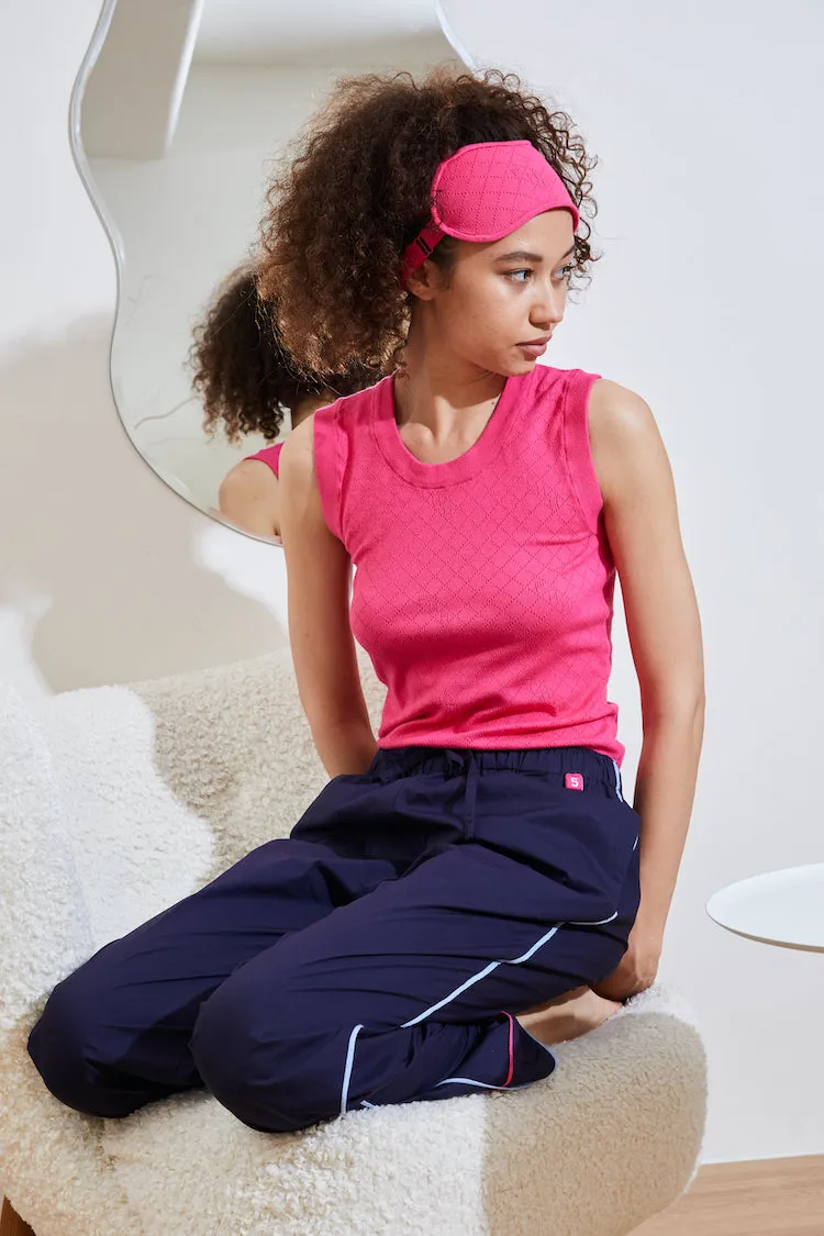 SUGAR COTTON STRAIGHT TROUSER navy OdorResistantTreatment Easy Access