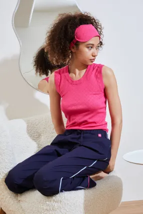 SUGAR COTTON STRAIGHT TROUSER navy OdorResistantTreatment Easy Access