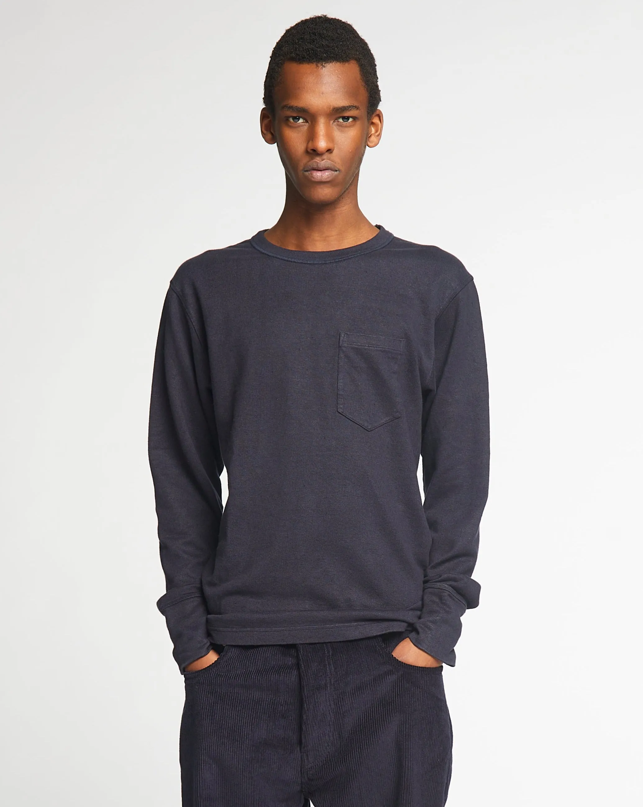 L/S Pocket T Military Jersey Navy Chic Style Trend Sport Flex Fit